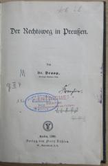 G II 4 (ausgesondert) : Der Rechtsweg in Preußen (1899)