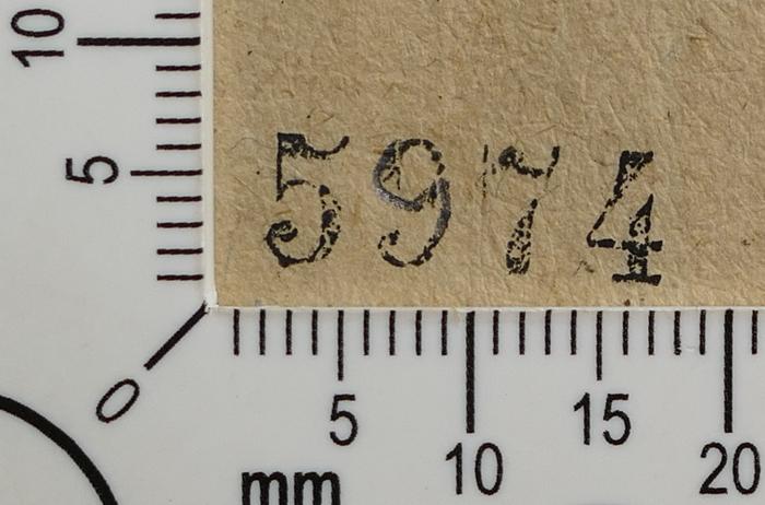 -, Stempel: Inventar-/ Zugangsnummer; '5974'