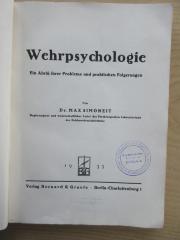 Jgc 184 (ausgesondert) : Wehrpsychologie : ein Abriß ihrer Probleme und praktischen Folgerungen (1933)
