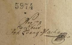 - (Blacha, Johann* Evangelist*), Von Hand: Exlibris, Name; 'Nro 178 
Ex Libris 
Joh Evang Blacha [?]'. 