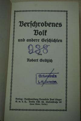 1933 A 11057 : Verschrobenes Volk und andere Geschichten 
 (o. J.)