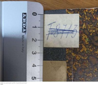 - (The National Library of Israel;Leo Baeck Institute Jerusalem), Durchgestrichen: Exemplarnummer; 'T8713'. 
