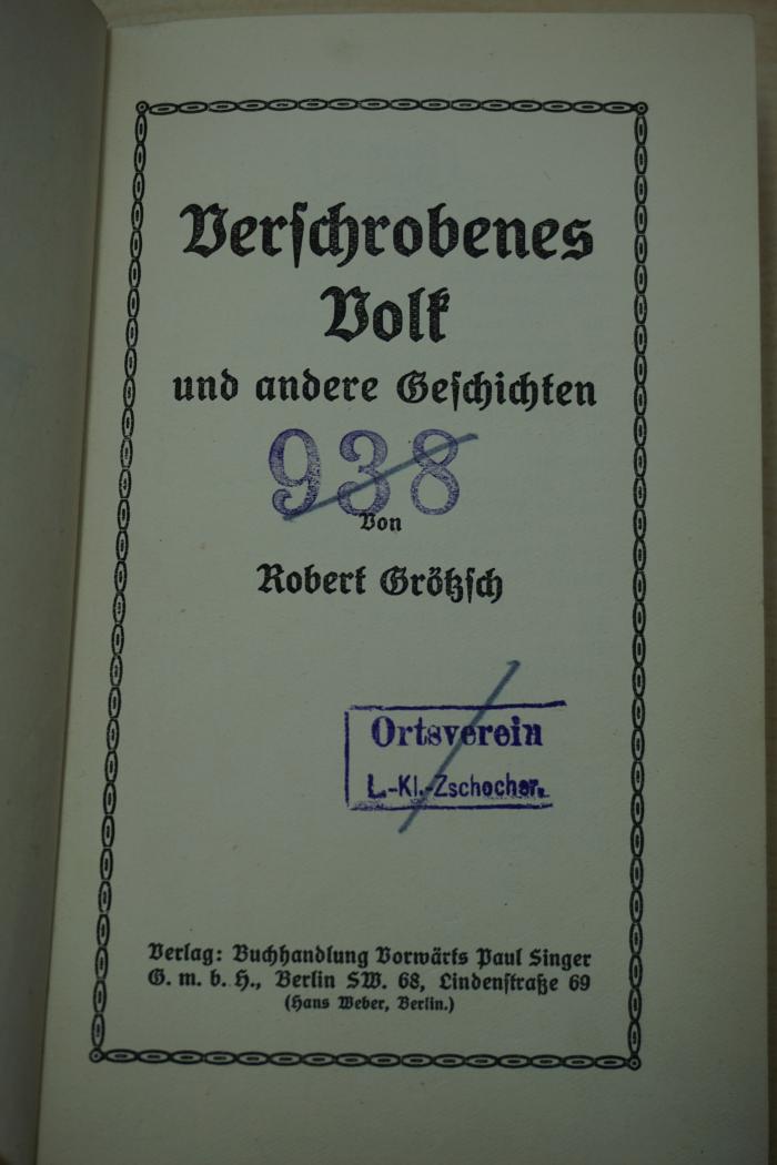 1933 A 11057 : Verschrobenes Volk und andere Geschichten 
 (o. J.)