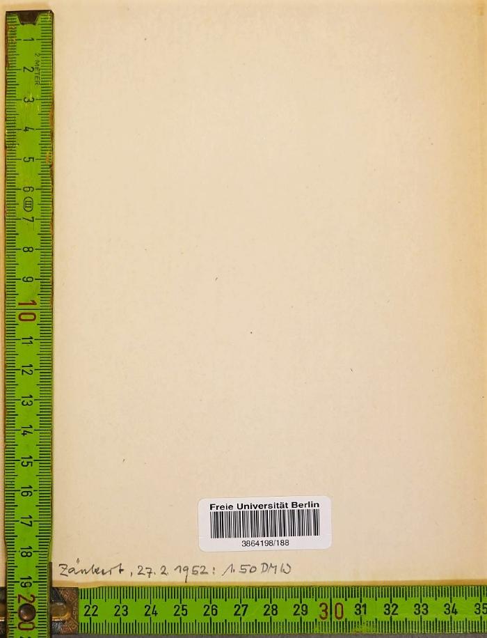 - (Zänkert), Von Hand: Buchbinder; 'Zänkert, 27.2.1952: 1.50 DMW'. 