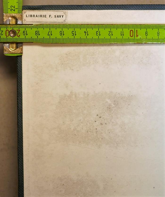 - (F. Savy), Etikett: Buchhändler; 'LIBRAIRIE F. SAVY'.  (Prototyp)
