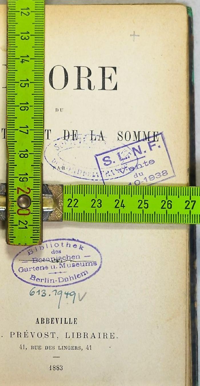 Stempel - Titelblatt mit Maßen