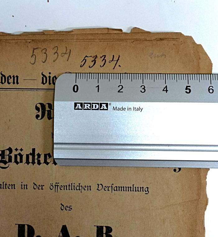 - (Jüdische Gemeinde zu Berlin), Von Hand: Exemplarnummer; '5334.'. 