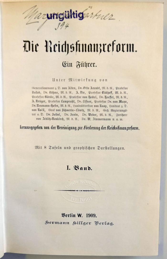Ba 484-1 : Die Reichsfinanzreform. (1909)