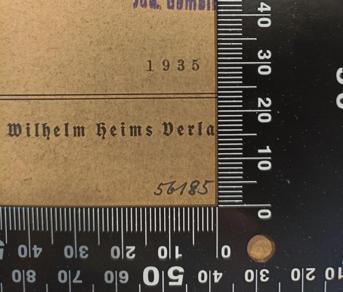 - (Bibliothek der Jüdischen Gemeinde zu Berlin), Von Hand: Exemplarnummer; '56185'. 