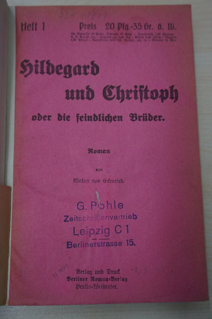1933 A 11011 : Hildegard und Christoph oder die feindlichen Brüder 
 (o. J. )