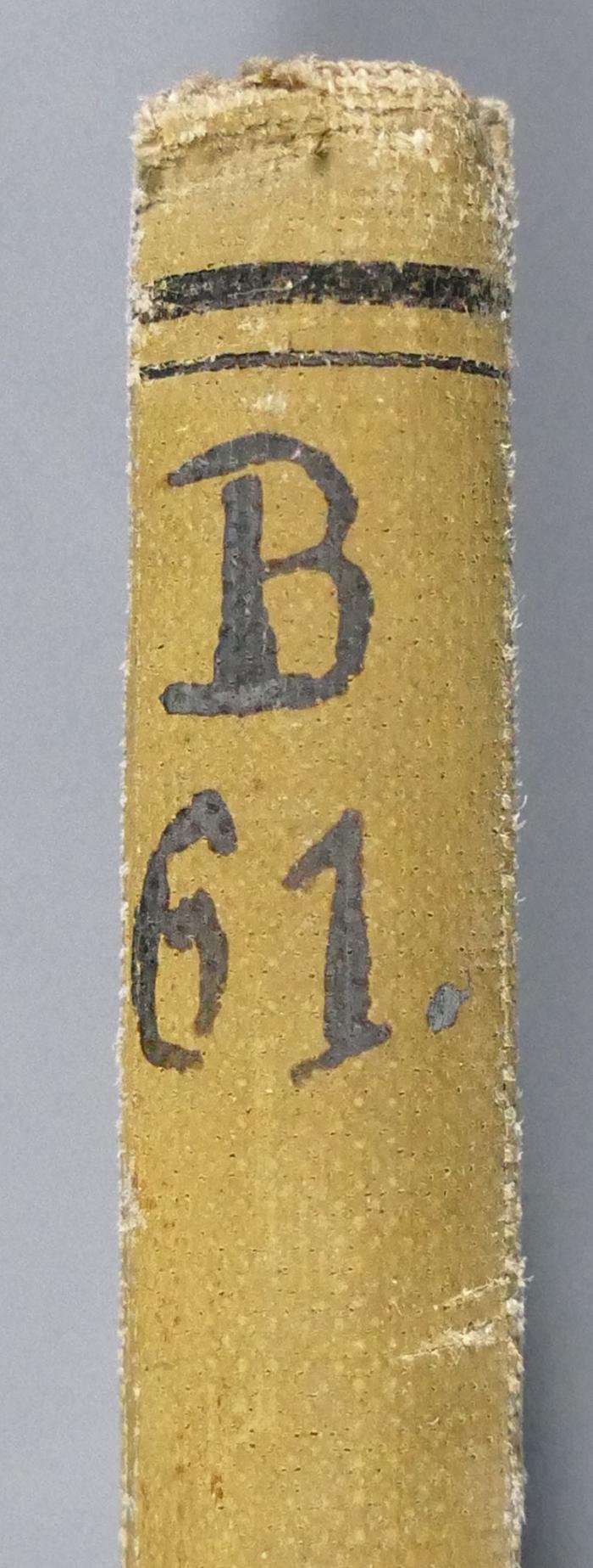 - (Bohemia Bnai Brith), Von Hand: Signatur; 'B 61.'. 