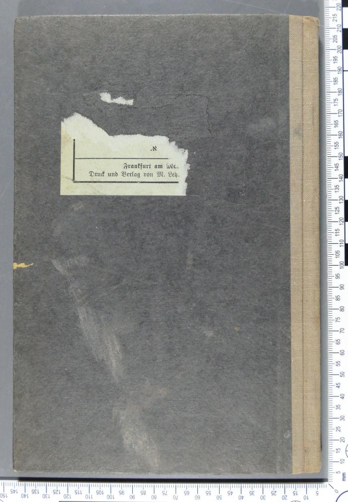- (Lehrberger, M.), Etikett: ; '.א[...]
Frankfurt am Ma[in...]
Druck und Verlag von M. Leh[rberger...]'. 