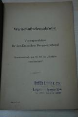 1933 A 11010 : Wirtschaftsdemokratie : Vortragsaufsätze für den Deutschen Baugewerksbund. Sonderabdruck aus NR. 19 der "Sozialen Bauwirtschaft."
 (o. J. )