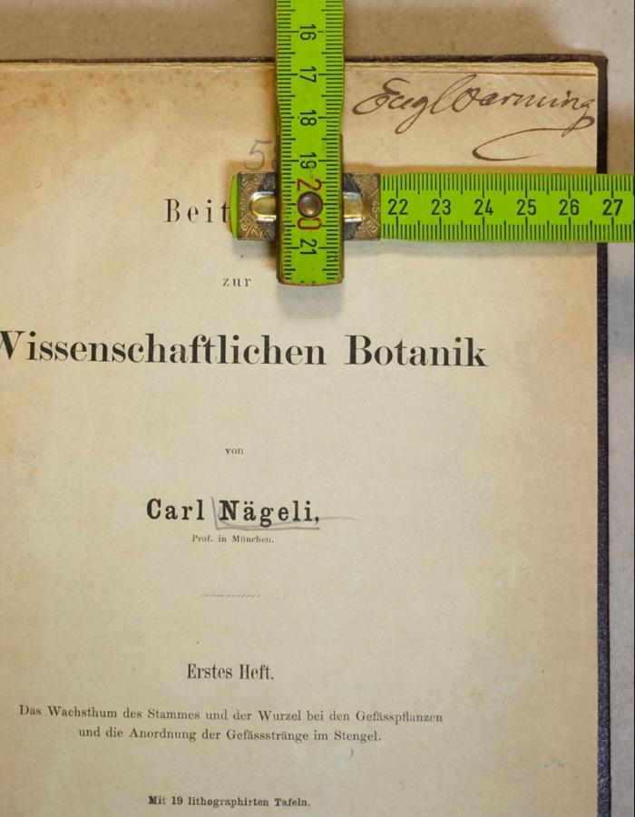 Von Hand - Titelblatt 1849.1949 mit Maßen