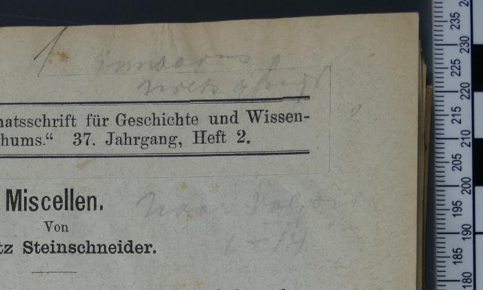 -, Von Hand: Notiz; '[...]'