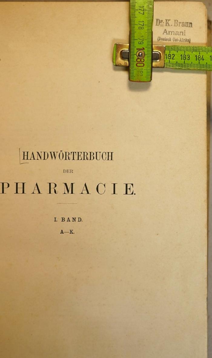 Stempel - Schmutztitel mit Maßen