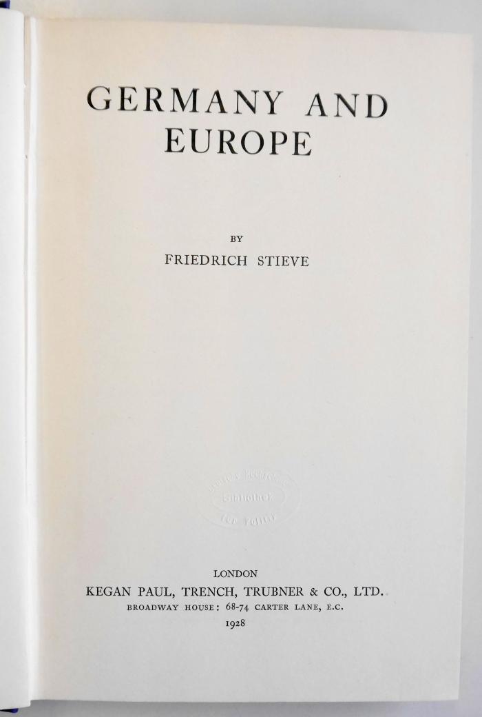 G 871 : Germany and Europe. (1928)