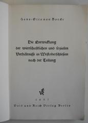 D 542 : Die Entwicklung der wirtschaftlichen und sozialen Verhältnisse in Westoberschlesien nach der Teilung (1937)