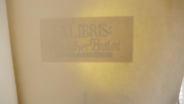 - (Bulst, Walter),  Exlibris'Exlibris: Walther Bulst'. 