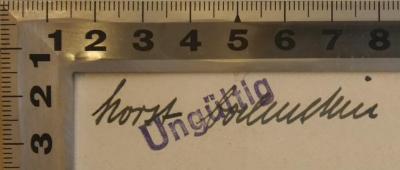 - (Balmstein, Horst), Von Hand: Name; 'Horst Balmstein'. 