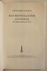 SH 77 : Das Mittelalter als Ideal in der Romantik  (1922)