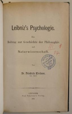 SH 616 : Leibniz's Psychologie (1875)
