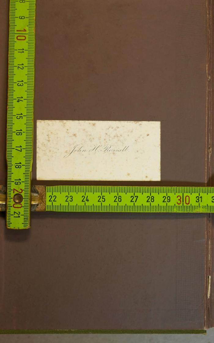 - (Rossall, John H.), Etikett: Berufsangabe/Titel/Branche; 'John H. Rossall.'. 