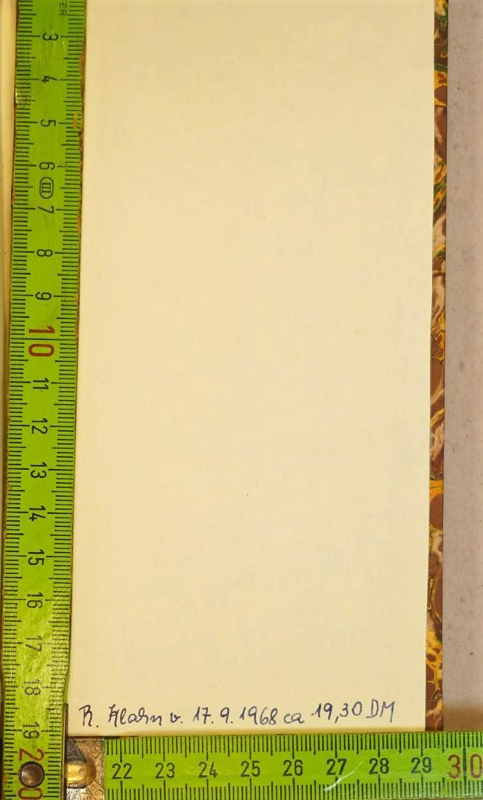 - (Klahn, R.), Von Hand: ; 'R. Klahn v. 17.9.1968 ca. 19,30 DM'. 