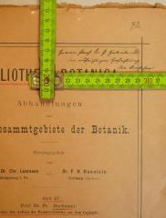 - (Haberlandt, Gottlieb;Buchenau, Franz), Von Hand: Widmung; '72.

Herrn Prof. Dr. Haberlandt
in aufrichtiger Hochachtung
vom Verfasser'. 
