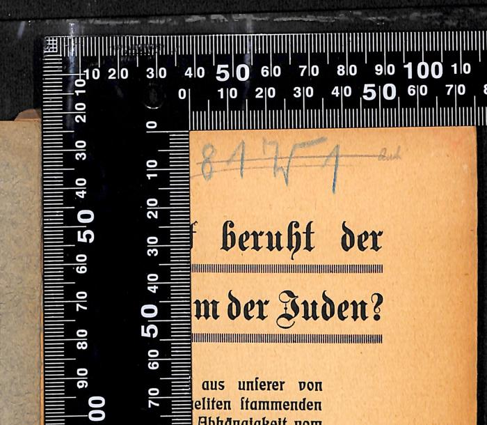 - (Central-Verein Deutscher Staatsbürger Jüdischen Glaubens;Leo Baeck Institute Jerusalem), Durchgestrichen: Signatur; '81W1'. 