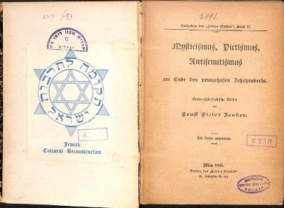 AN I 683 : Mysticismus, Pietismus, Antisemitismus am Ende des neunzehnten Jahrhunderts. (1894)