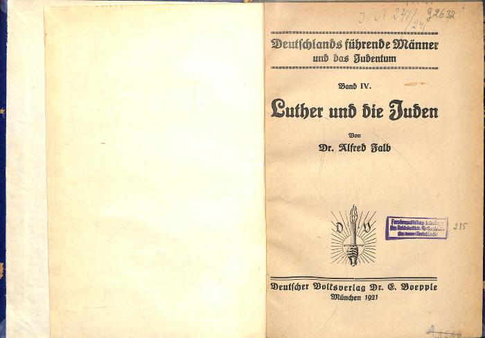 AN I 1866 : Luther und die Juden. (1921)