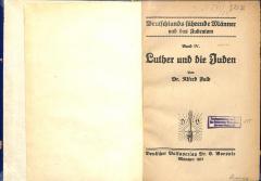 AN I 1866 : Luther und die Juden. (1921)