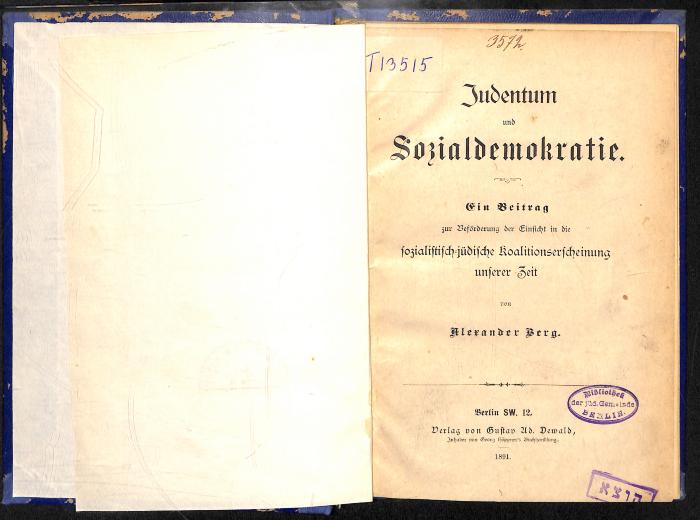 AN I 1947 : Judentum und Sozialdemokratie. (1891)