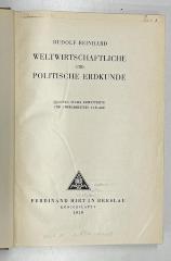 Gc 341 : Weltwirtschaftliche und politische Erdkunde  (1929)
