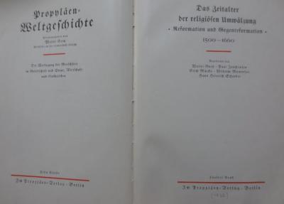 Aa 32 5 3.Ex. Ls: Das Zeitalter der religiösen Umwälzung : Reformation und Gegenreformation : 1500 - 1600 (1930)