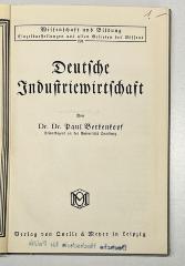 Da 287 : Deutsche Industriewirtschaft. (1933)