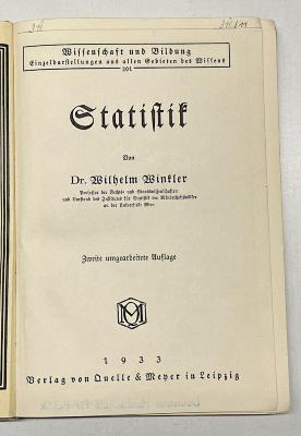 Ba 608 : Statistik (1933)