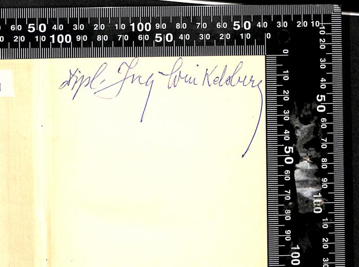 -, Von Hand: Autogramm; 'Dipl. Ing. [...] Kelsberg'