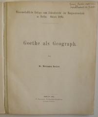 SH 3239 : Goethe als Geograph. (1894)