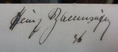 Aa 1432 2: Weltgeschichte in drei Teilen : Zweiter Teil: Vom Ausgang der Antike bis zur Entdeckung der Neuen Welt (1930);- (Za[...][?], Heinz), Von Hand: Autogramm, Name, Datum; 'Heinz Za[...]
36'. 