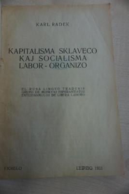 1933 A 9613 : Kapitalisma sklaveco kaj socialisma labor-organizo 
 (1931)