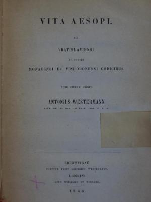 Cn 837: Vita Aesopi (1845);- (unbekannt), Ausschnitt: . 