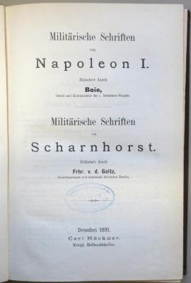SG 103 : Militärische Schriften (1891)