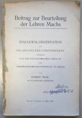 SH 3127 : Beitrag zur Beurteilung der Lehren Machs (1908)