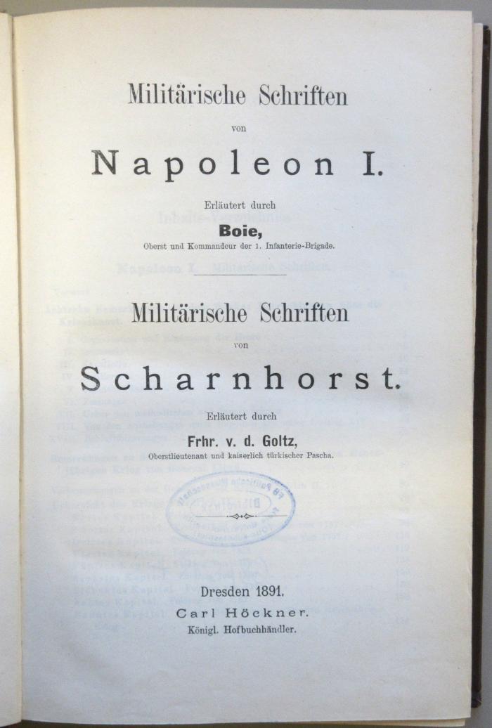 SG 103 : Militärische Schriften (1891)