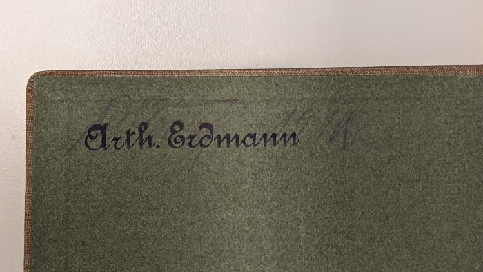 - (Erdmann, Arthur), Stempel: Name; 'Arth. Erdmann'. 