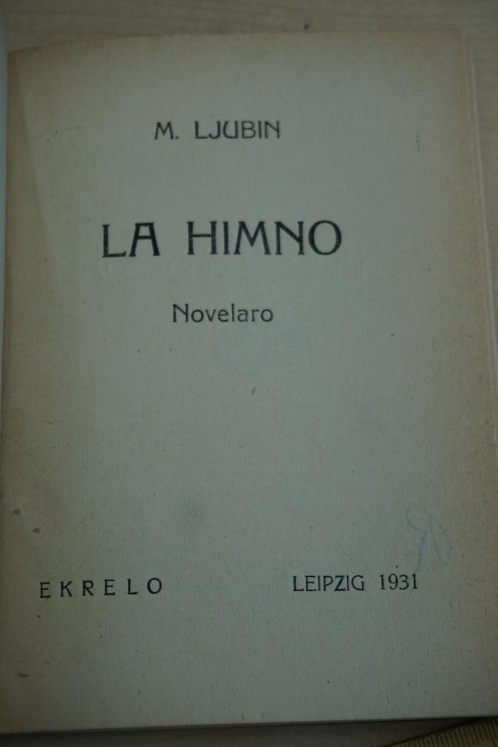 1933 A 11030 : La himno (1931)