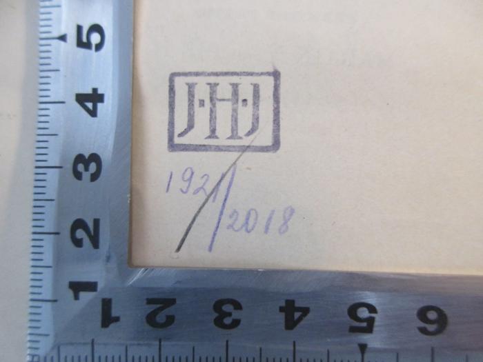 - (Jeidels, Julius H.), Stempel: Name; 'JHJ'.  (Prototyp)