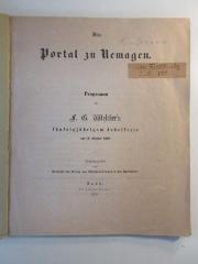 Q-Rem-105r-459-rara : Das Portal zu Remagen Programm zu F. G. Welcker`s fünfzigjährigem Jubelfeste am 16. Oktober 1859 (1859)